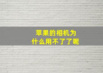 苹果的相机为什么用不了了呢