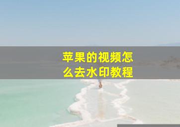 苹果的视频怎么去水印教程