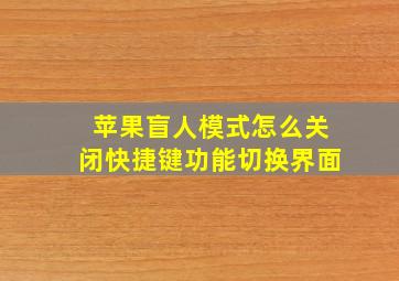 苹果盲人模式怎么关闭快捷键功能切换界面