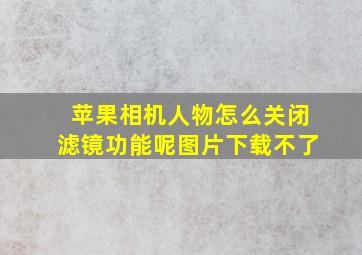 苹果相机人物怎么关闭滤镜功能呢图片下载不了