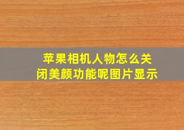 苹果相机人物怎么关闭美颜功能呢图片显示