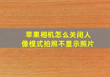 苹果相机怎么关闭人像模式拍照不显示照片