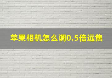 苹果相机怎么调0.5倍远焦