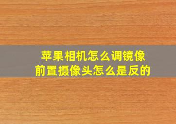 苹果相机怎么调镜像前置摄像头怎么是反的