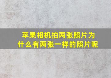 苹果相机拍两张照片为什么有两张一样的照片呢