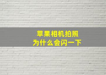 苹果相机拍照为什么会闪一下