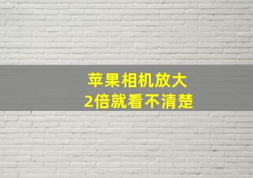 苹果相机放大2倍就看不清楚