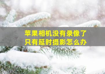 苹果相机没有录像了只有延时摄影怎么办