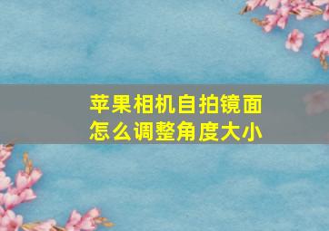 苹果相机自拍镜面怎么调整角度大小