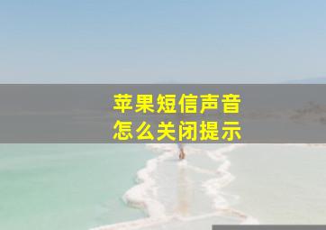 苹果短信声音怎么关闭提示