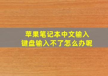 苹果笔记本中文输入键盘输入不了怎么办呢