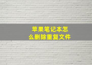 苹果笔记本怎么删除重复文件