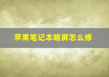 苹果笔记本暗屏怎么修