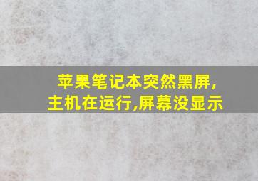 苹果笔记本突然黑屏,主机在运行,屏幕没显示