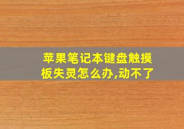 苹果笔记本键盘触摸板失灵怎么办,动不了