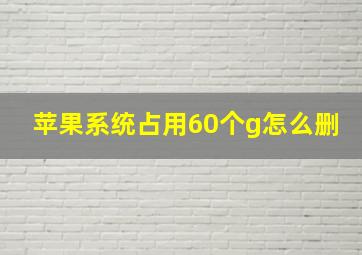 苹果系统占用60个g怎么删