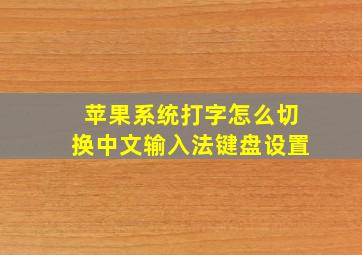 苹果系统打字怎么切换中文输入法键盘设置