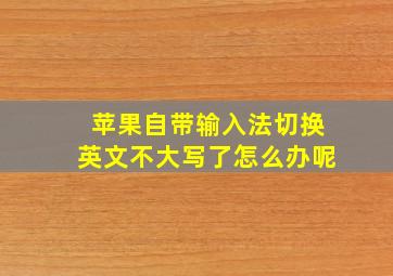 苹果自带输入法切换英文不大写了怎么办呢