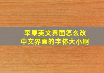 苹果英文界面怎么改中文界面的字体大小啊