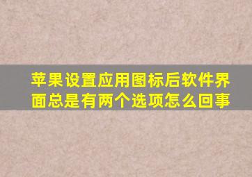 苹果设置应用图标后软件界面总是有两个选项怎么回事