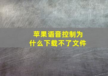 苹果语音控制为什么下载不了文件