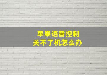 苹果语音控制关不了机怎么办