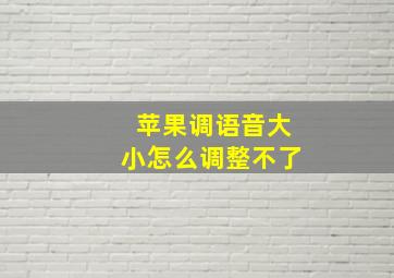 苹果调语音大小怎么调整不了