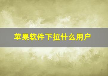 苹果软件下拉什么用户