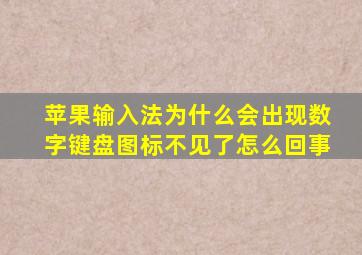 苹果输入法为什么会出现数字键盘图标不见了怎么回事