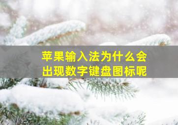 苹果输入法为什么会出现数字键盘图标呢