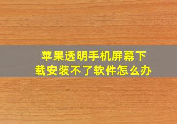 苹果透明手机屏幕下载安装不了软件怎么办