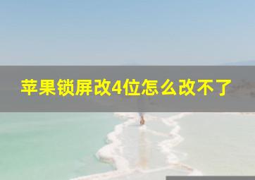 苹果锁屏改4位怎么改不了