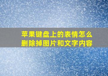 苹果键盘上的表情怎么删除掉图片和文字内容