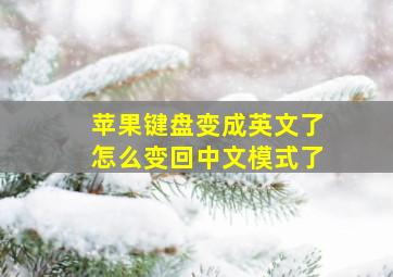 苹果键盘变成英文了怎么变回中文模式了