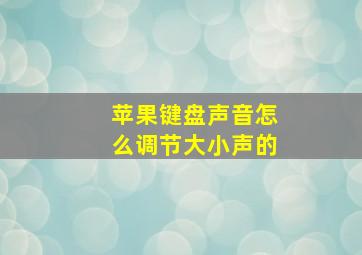 苹果键盘声音怎么调节大小声的