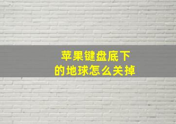 苹果键盘底下的地球怎么关掉