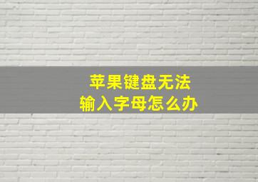 苹果键盘无法输入字母怎么办