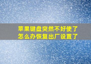 苹果键盘突然不好使了怎么办恢复出厂设置了