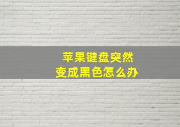 苹果键盘突然变成黑色怎么办