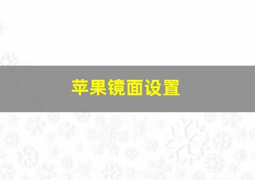 苹果镜面设置