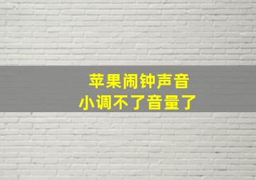 苹果闹钟声音小调不了音量了