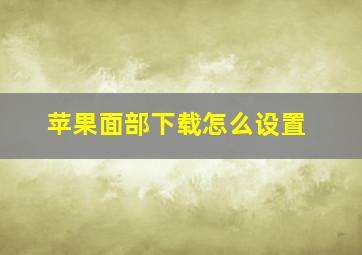 苹果面部下载怎么设置