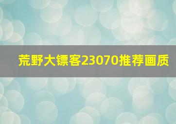 荒野大镖客23070推荐画质