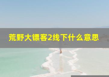 荒野大镖客2线下什么意思