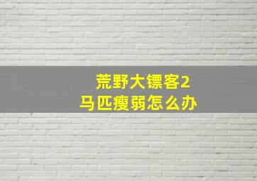 荒野大镖客2马匹瘦弱怎么办