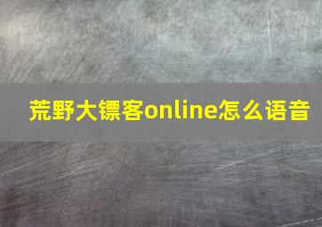 荒野大镖客online怎么语音