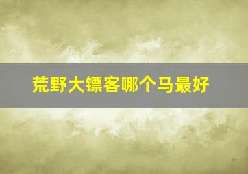 荒野大镖客哪个马最好