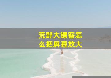 荒野大镖客怎么把屏幕放大