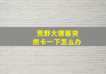 荒野大镖客突然卡一下怎么办