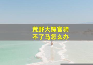 荒野大镖客骑不了马怎么办